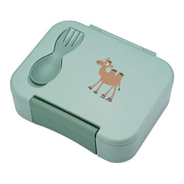 Carl Oscar BentoBOX Matlåda m. CUTElery - Barn - Kamel - Mint 
