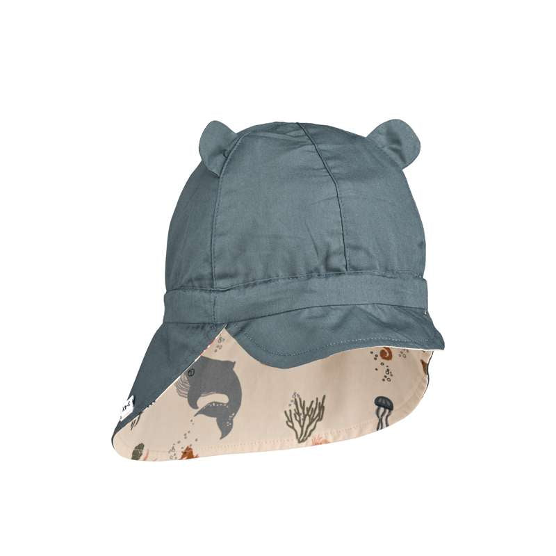 Liewood Gorm Vändbar Solhatt m. Öron - Hör - Havsvarelse/Sand 