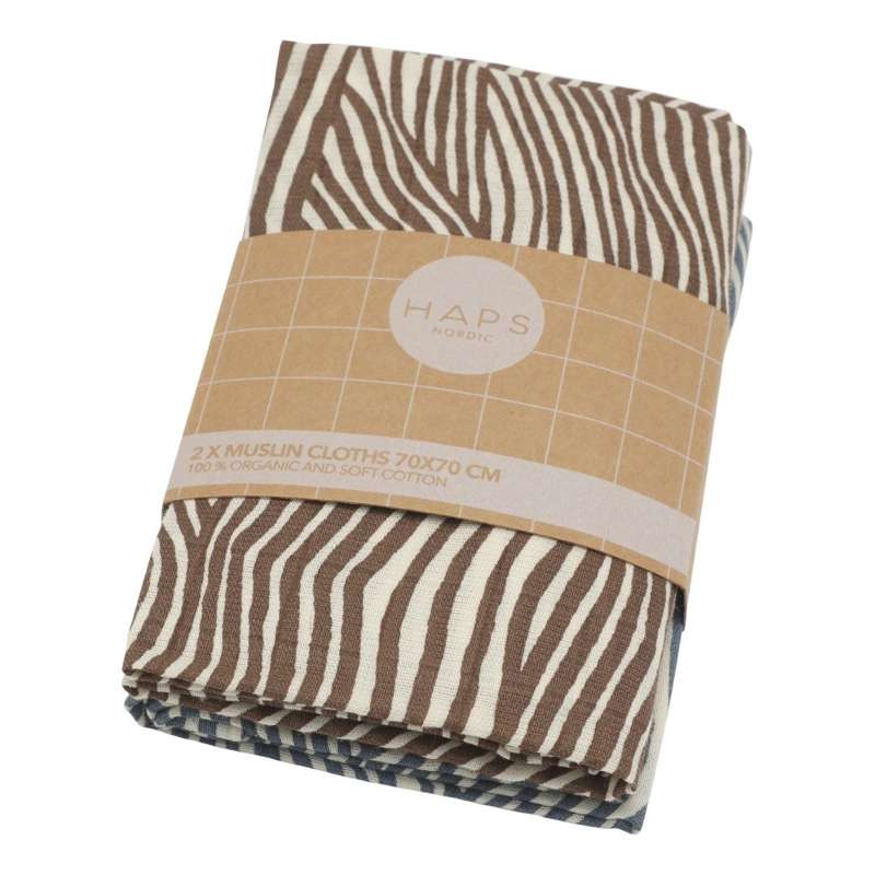 HAPS Nordic Stofblöjor - 70x70cm. - 2-Pack - Winter Wave 