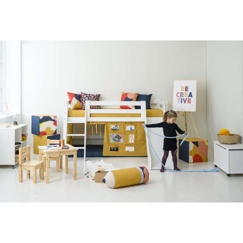 Hoppekids Quiltat överdrag till madrass - 9 cm. - Flera storlekar - Höstgul 