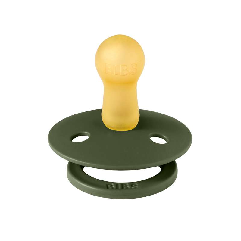 Bibs Rund Colour Napp - strl. 2 - naturgummi - Jägaregrön 