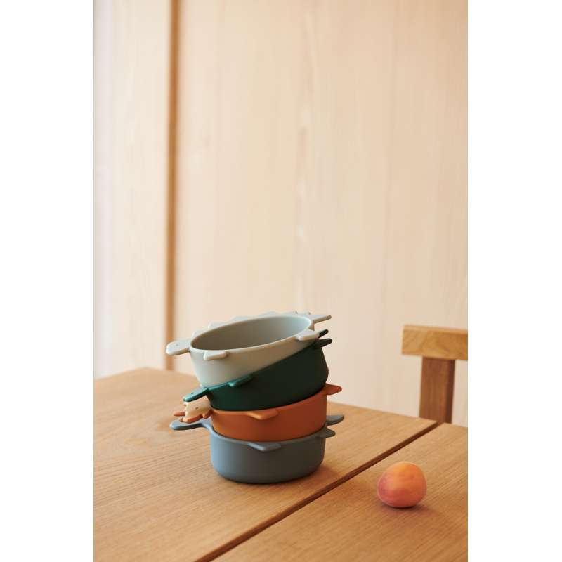 Liewood Iggy Sätt m. Miniskål - 4 pak - Silikon - Blå Mix 