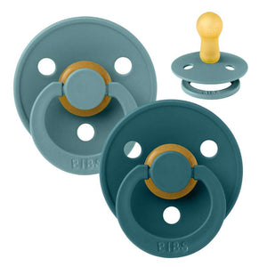 Bibs Rund Colour Napp - 2-Pack - strl. 2 - naturgummi - Island Hav/Skogssjö 