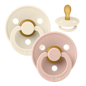 BIBS Symmetrisk Colour Sut - 2-Pack - strl. 2 - naturgummi - Elfenben/Blush 