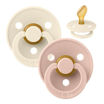 Bibs Anatomisk Colour Napp - 2-Pack - strl. 2 - naturgummi - Elfenben/Rosé 