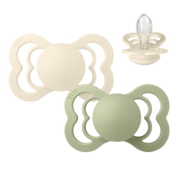 Bibs Supreme Napp - 2-Pack - strl. 2 - Silikon - Elfenben/Salvia 