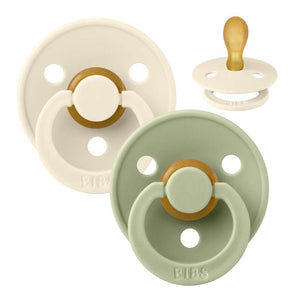 BIBS Symmetrisk Colour Sut - 2-Pack - strl. 2 - naturgummi - Elfenben/Salvia 