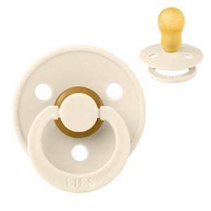 Bibs Rund Colour Napp - strl. 3 - naturgummi - Elfenben 