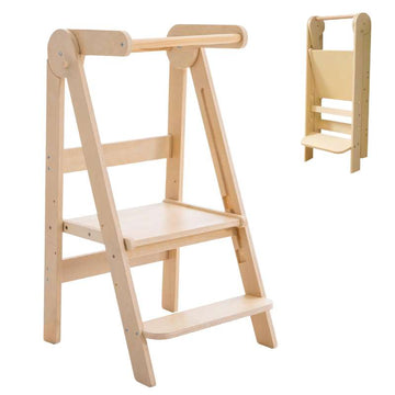Kid'oh Hjälpa till pall - Fällbar - Trä - Naturlig 