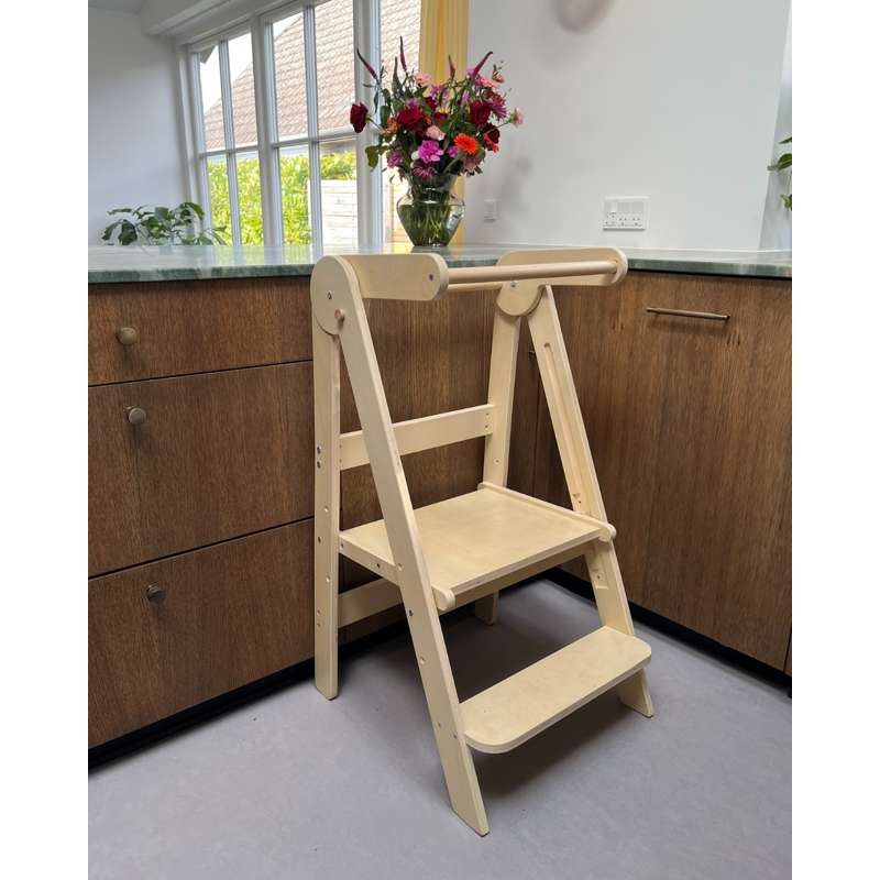 Kid'oh Hjälpa till pall - Fällbar - Trä - Naturlig 