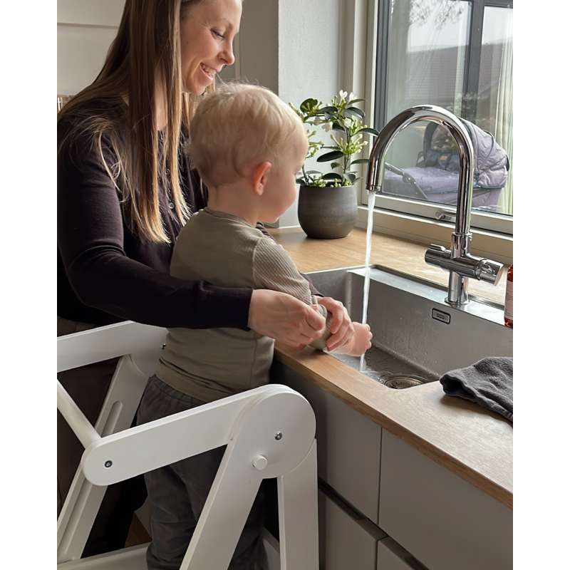 Kid'oh Hjälpa till pall - Fällbar - Trä - Vit 