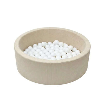Kid'oh bollhav - Smal Fløjl - Sand - m. 100 bollar - Vit 