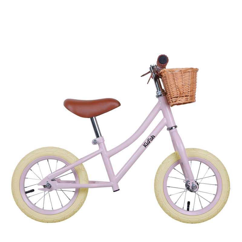 Kid'oh Löparcykel m. Cykelkorg - Pale Rose 