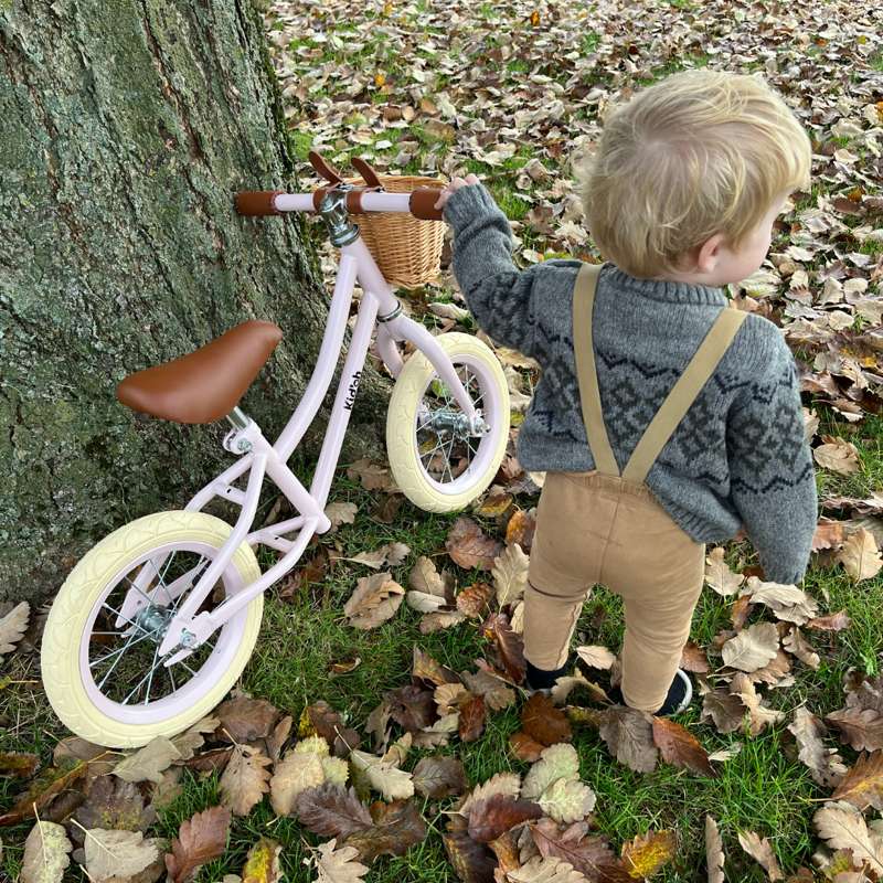 Kid'oh Löparcykel m. Cykelkorg - Pale Rose 