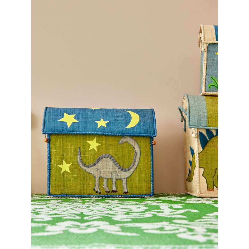 RICE Raffia Förvaringshus - Ny Dinosaur - Mellan 