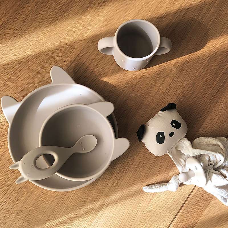 Liewood Vivi Baby Matset - 4 delar - Silikon - Kanin/Sand 