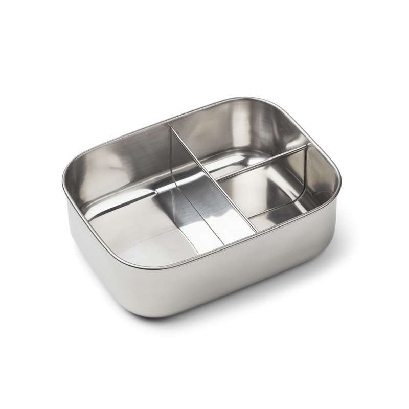 Liewood Arthur Ruminddelt Matlåda - Stål/Silikon - Fordon/Dove Blue Mix 