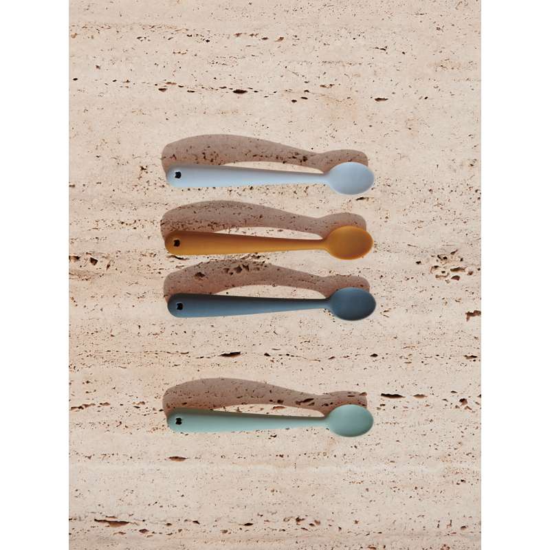 Liewood Siv Blöda Babyskedar - 4-pack - Silikon - Blå Multi Mix 