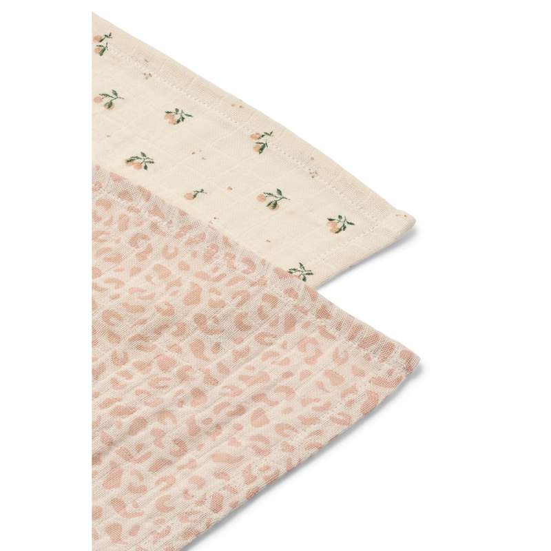 Liewood Lewis Muslinblöjor - 2-pack - Mini Leo/Mini Peach Mix