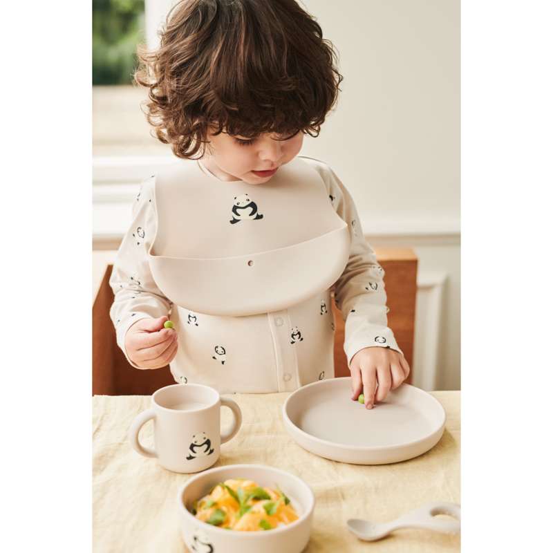 Liewood Vivi Baby Matset - 4 delar - Silikon - Panda/Sandy 