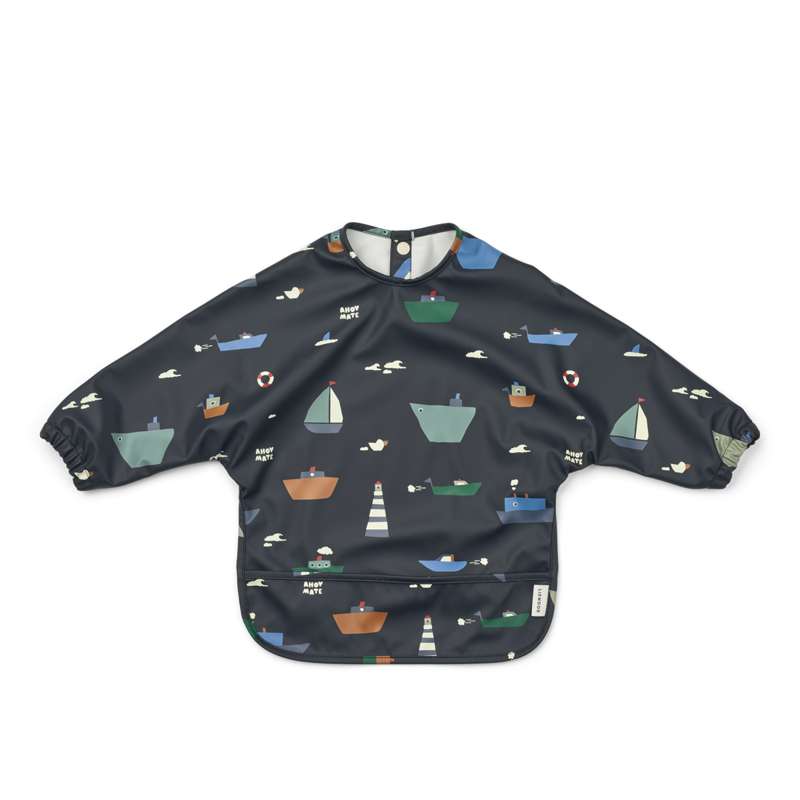 Liewood Merle Cape Bib Matförkläde - Segling/Klassisk Marinblå 