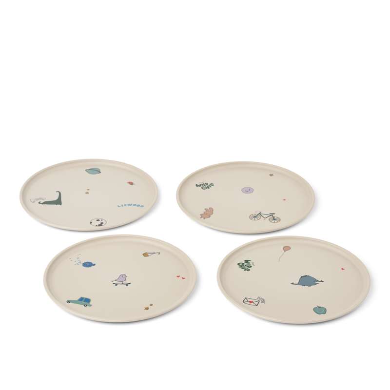 Liewood Remco Tallrikar - 4-pack - Tamtam/Sandy