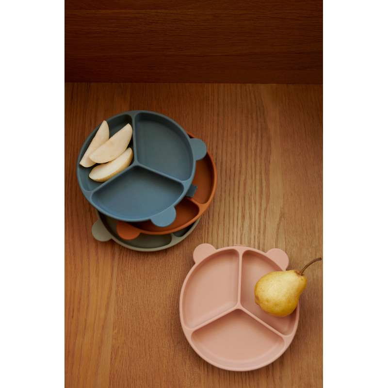 Liewood Stacy Skridsäker Rumindelad Tallrik - 2-Pack - Sandy/Oat 