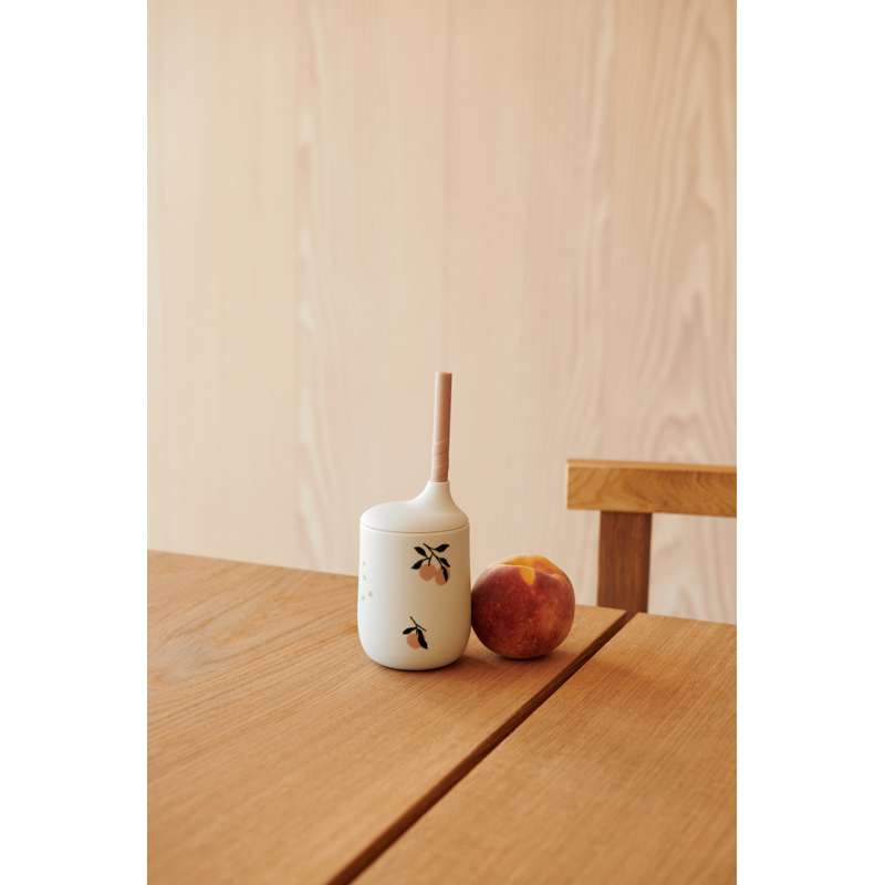 Liewood Ellis Tudkop m. Låg och Sugrör - Silikon - Persika/Skal Mix 