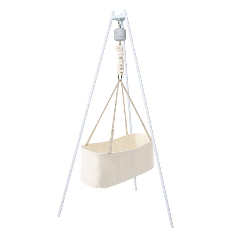 Hjälpa Bundle - Babyvagga m. Vuggemotor och Vaggställ - Naturlig 