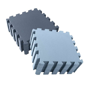 Kid'oh Skumleksakgolv - 2 x 9 bitar - Marinblå/Dammblå 