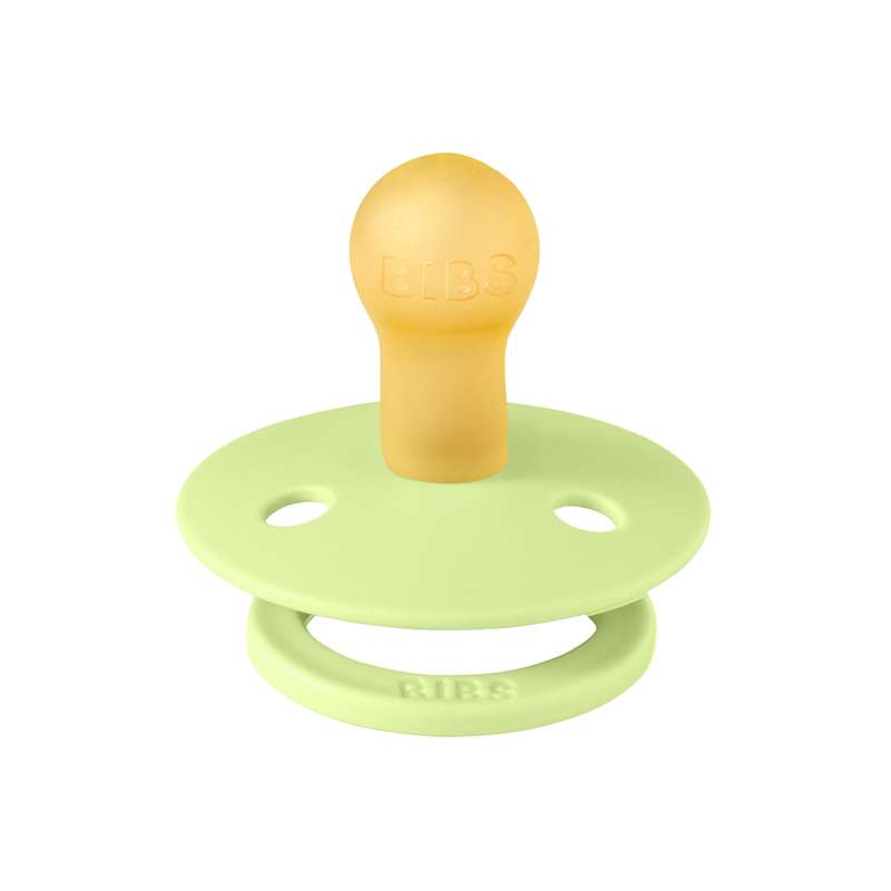 BIBS Rund färg napp - 2-pack - strl. 1 - naturgummi - Matcha/Cactus 