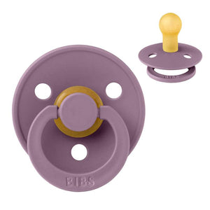 Bibs Rund Colour Napp - strl. 1 - naturgummi - Mauve 