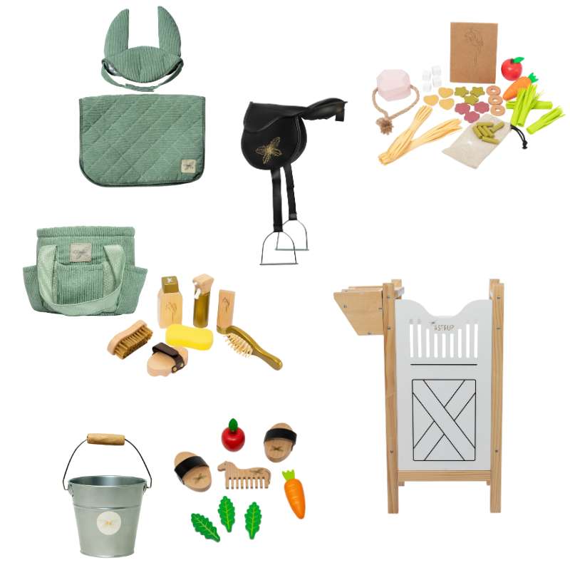 By Astrup Stall- och Utrustningspaket för Hästar - Maxi - Mint Sammet 