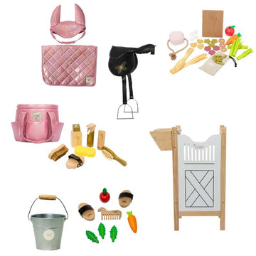 By Astrup Stall- och Utrustningspaket för Käphästar - Maxi - Rosa Glitter 