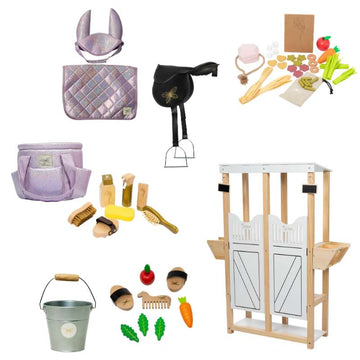 By Astrup Stall- och Utrustningspaket för Kaphästar - Mega - Lila Glitter 