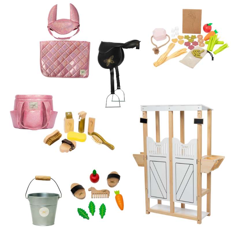 By Astrup Stall- och Utrustningspaket för Hästdrag - Mega - Rosa Glitter 