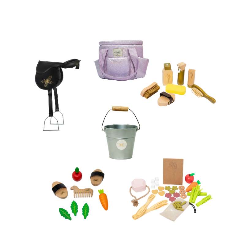 By Astrup Stall- och Utrustningspaket för Kaphästar - Midi - Lila Glitter 