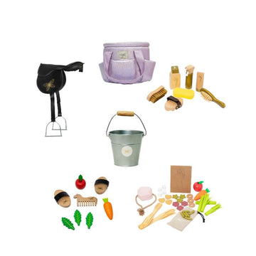 By Astrup Stall- och Utrustningspaket för Kaphästar - Midi - Lila Glitter 