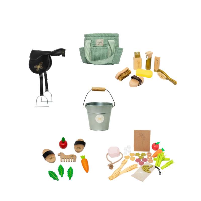 By Astrup Stall- och Utrustningspaket för Hästar - Midi - Mint Sammet 