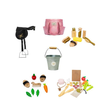 By Astrup Stall- och Utrustningspaket för Kaphästar - Midi - Rosa Glitter 