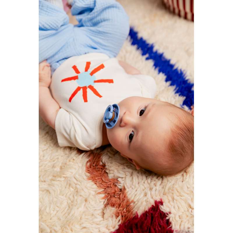 BIBS Rund Colour napp - 2-Pack - Str. 2 - Naturgummi - Pin Studio - Sky Blue/Sky Blue