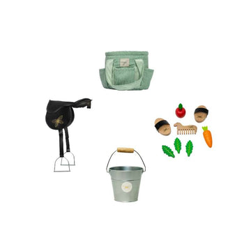 By Astrup Stall- och Utrustningspaket för Käphästar - Mini - Mint Sammet 