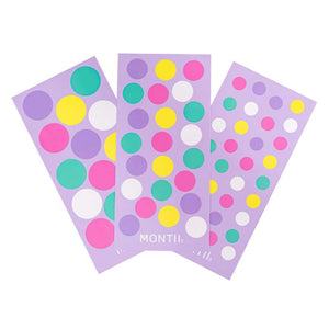 MontiiCo Vattenfasta klistermärken för matlådor och dricksflaskor - Confetti 