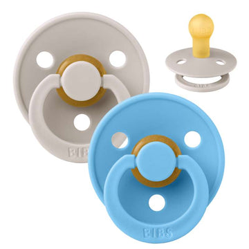 BIBS Rund Colour Sut - 2-Pak - Str. 1 - Naturgummi - Mushroom/Breeze