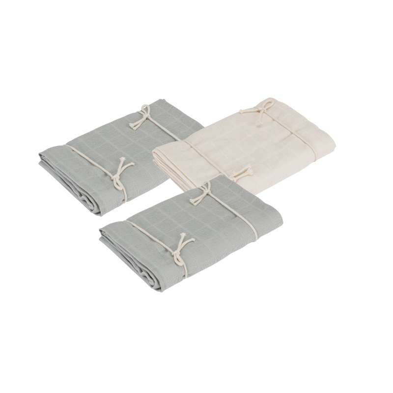 Naturebaby Økologiske Stofbleer/Minisvøb - 3-pak - Blue Fox/White