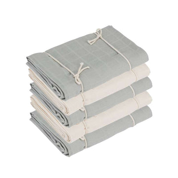 Naturebaby Ekologiska tygblöjor/Minisvamp - 5-pack - Blå räv/Vit 