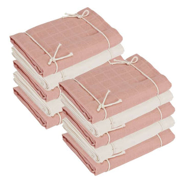 Naturebaby Ekologiska tygblöjor/Minisvamp - 10-pack - Rose Cloud/White 