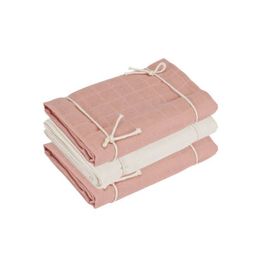 Naturebaby Ekologiska tygblöjor/Minisvamp - 3-pack - Rose Cloud/White 