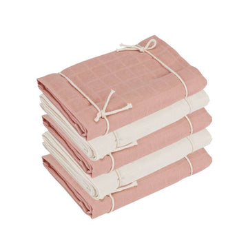 Naturebaby Ekologiska tygblöjor/Minisnäckor - 5-pack - Rose Cloud/White 