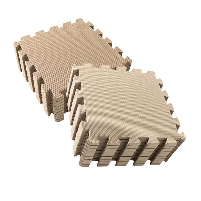 Kid'oh Skumleksgolv - 2 x 9 bitar - Nougat/Sand 